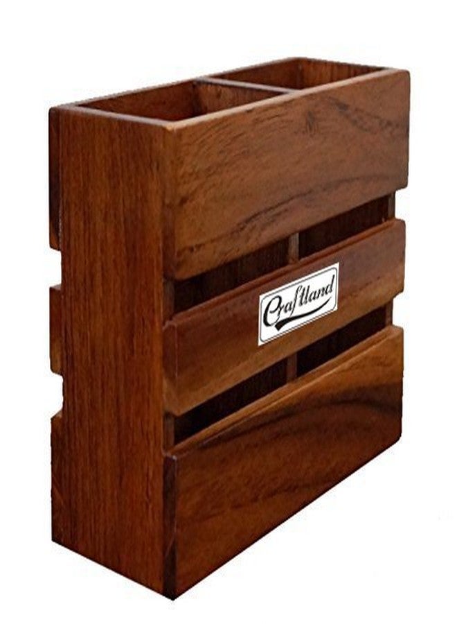 Craftland Wooden Cutlery Holder/Pen Holder for Kitchen Dining Table Multipurpose Stand - Image 1